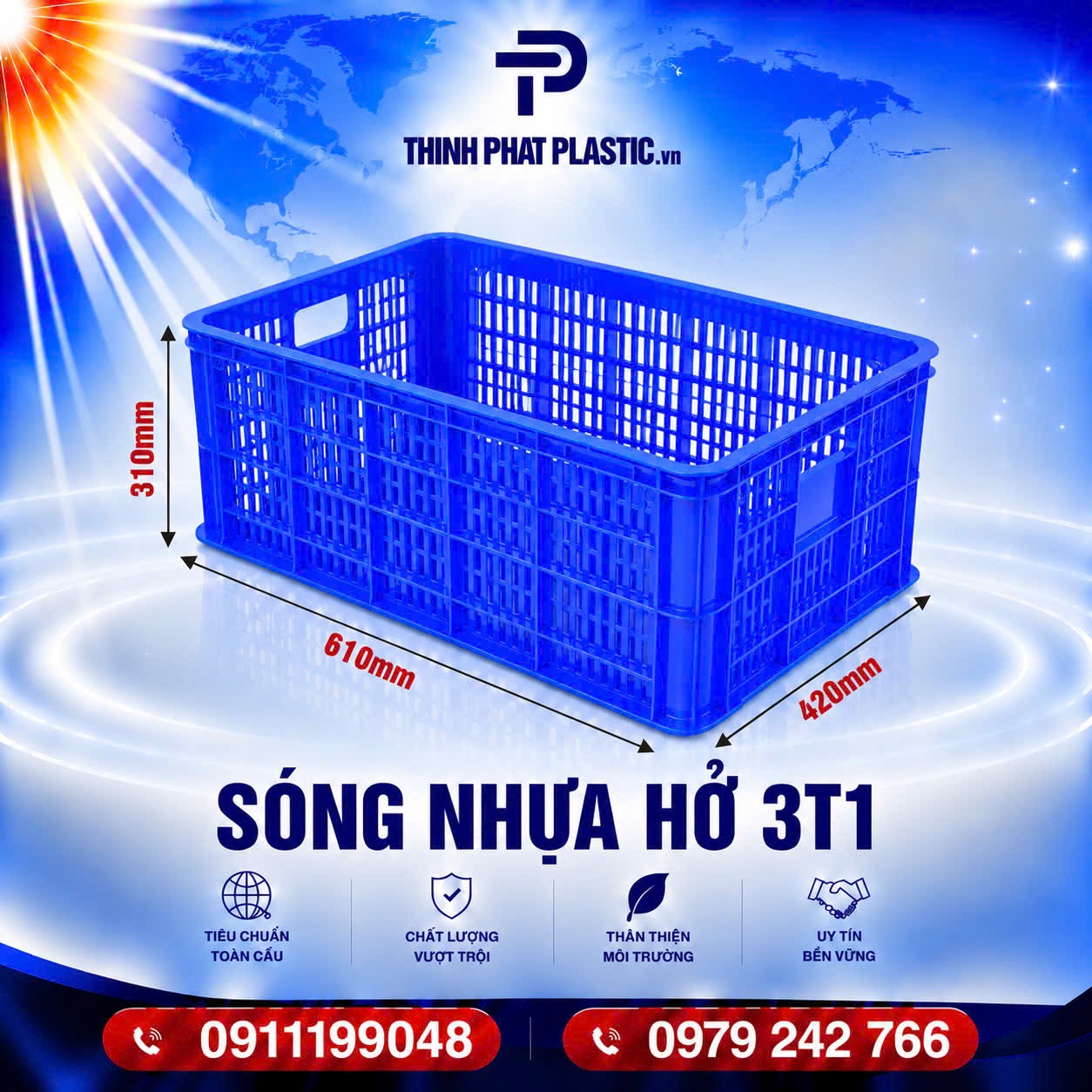 Sóng nhựa hở 3T1