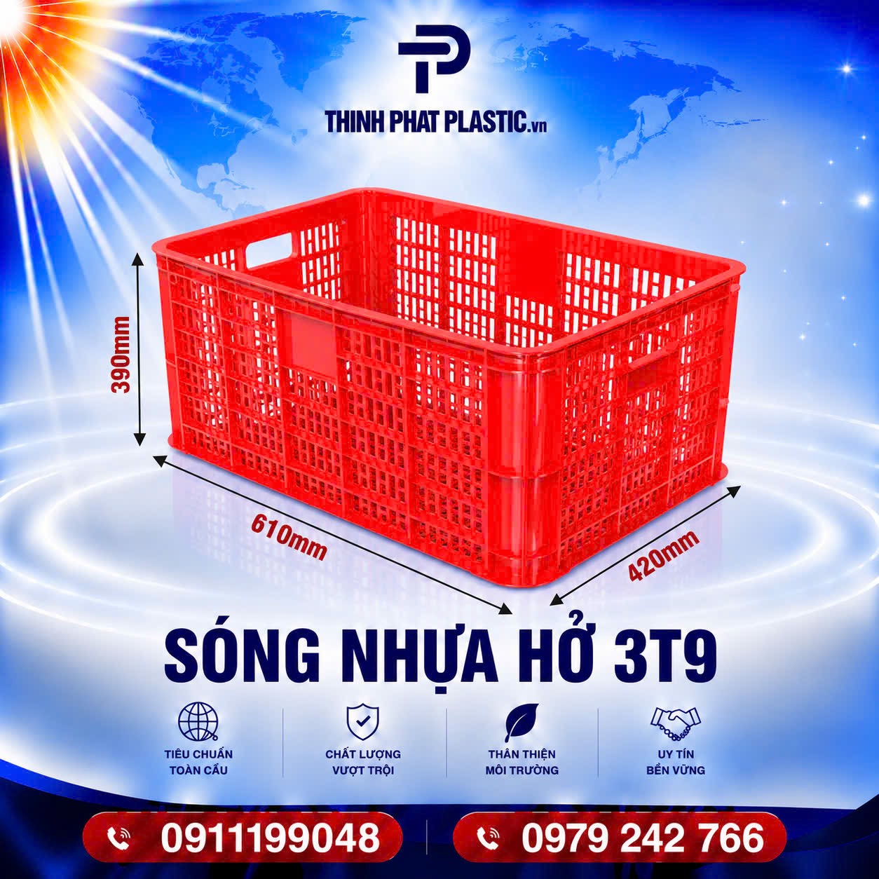 Sóng nhựa hở 3T9
